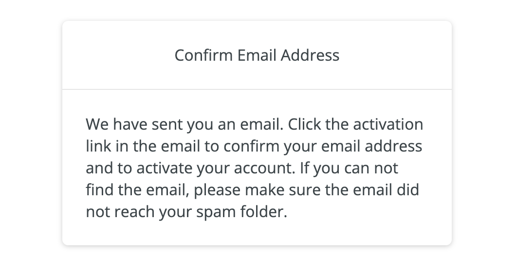 userdocks sign up confirmation message